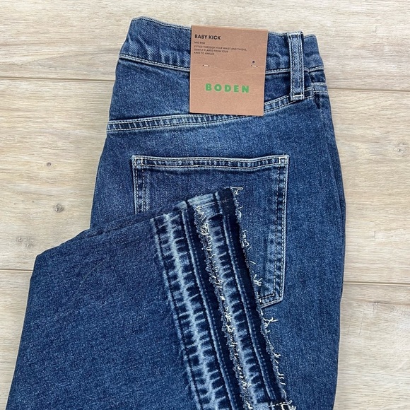 BODEN Baby Kick Cropped Jeans Vintage Wash Raw Hem - Picture 7 of 15